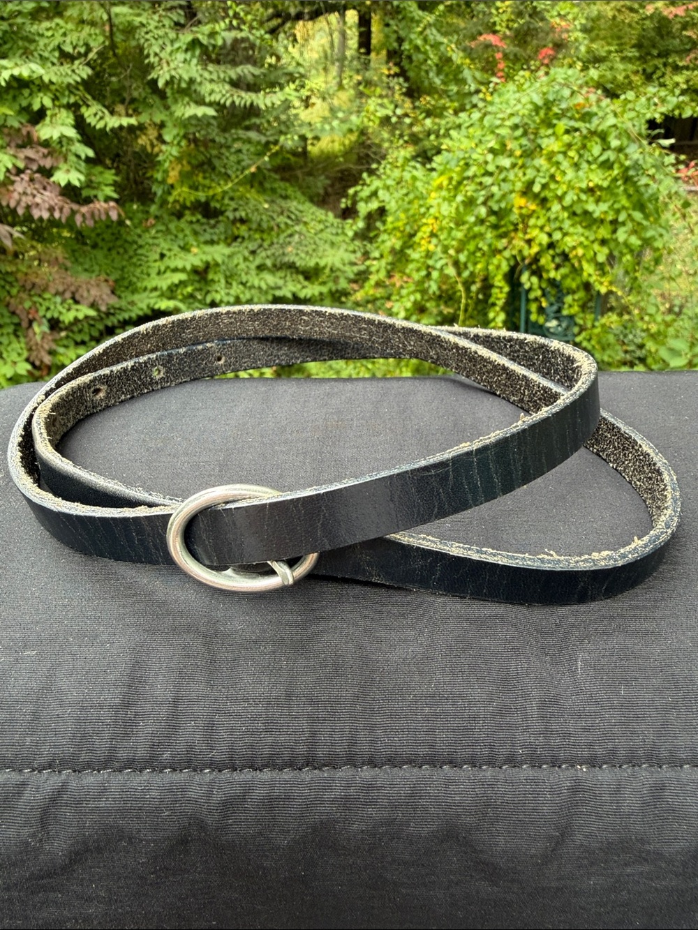 Banana Republic Black Leather Double-Ring Belt